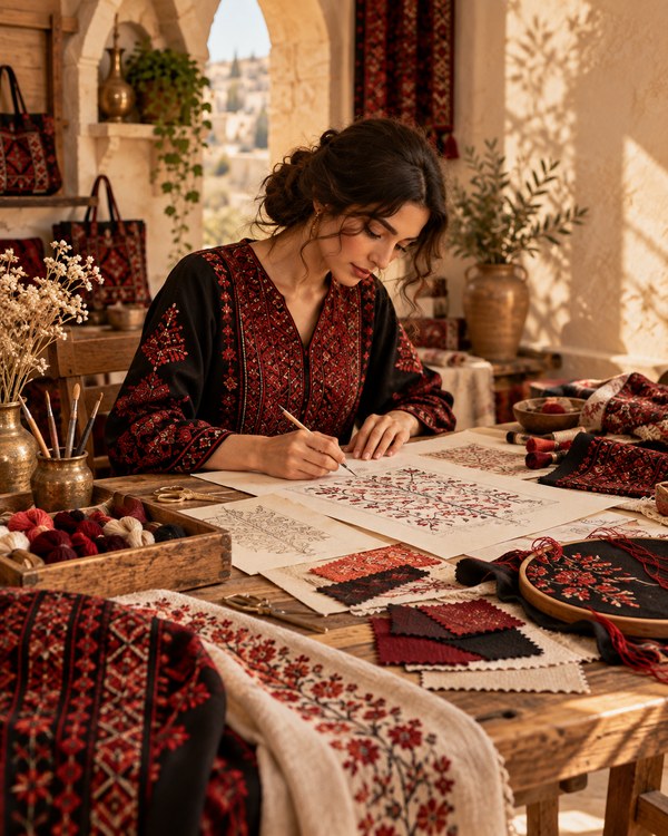 تصميم تطريز تراثي معاصر من تصاميم يارا